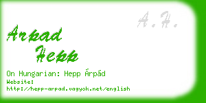 arpad hepp business card